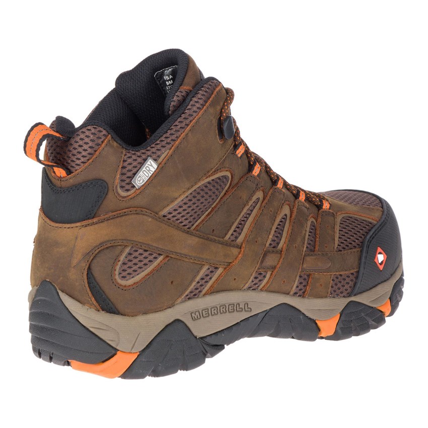 Bottes de Securite Merrell Moab Vertex Mid Waterproof Comp Toe Marron Homme | Y.T.BRLC